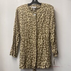 Vintage The Icing NWT Womens Leopard Print Button Up Luxury Mob Wife Blouse‎ 10